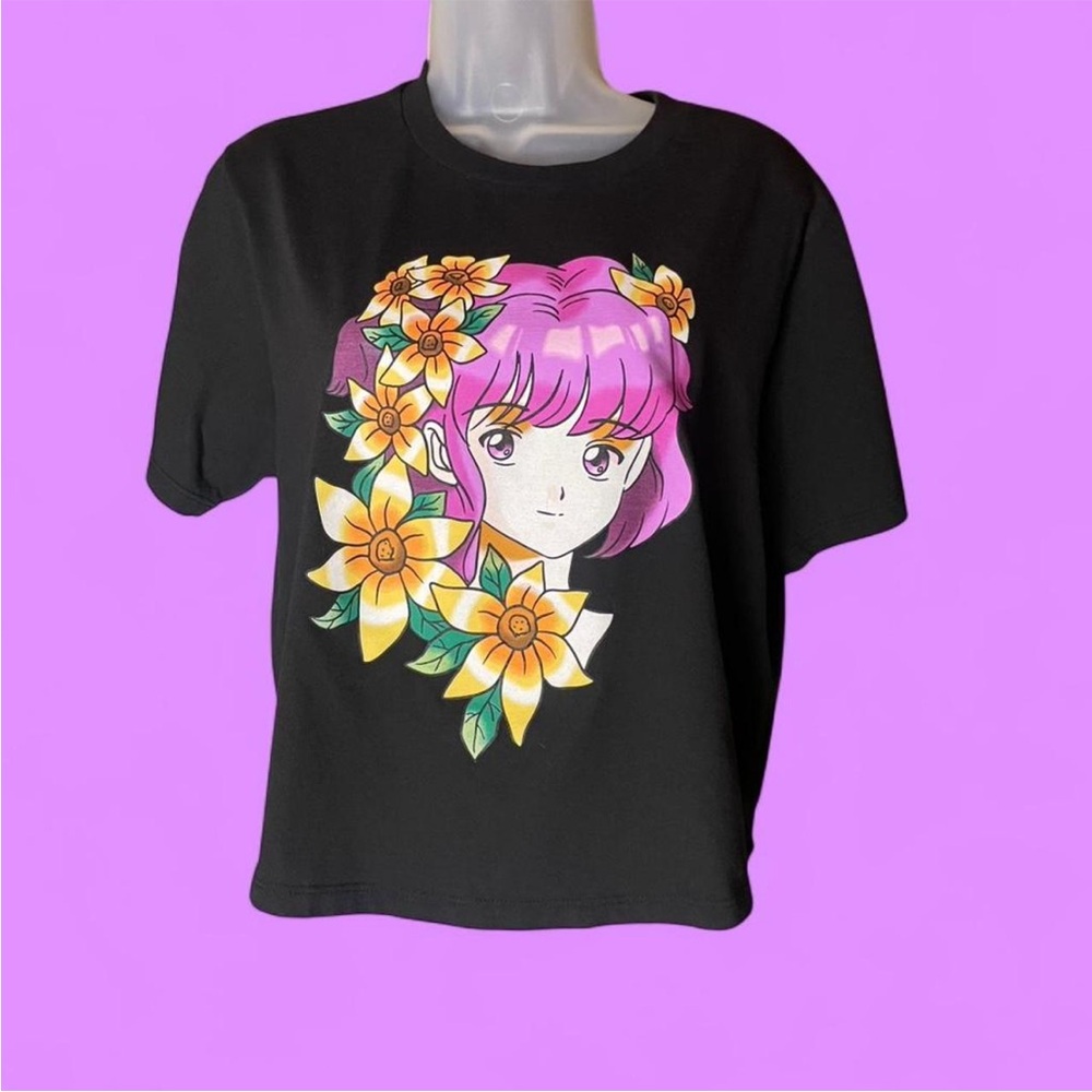 Mighty Fine Black Tee Anime Design XL